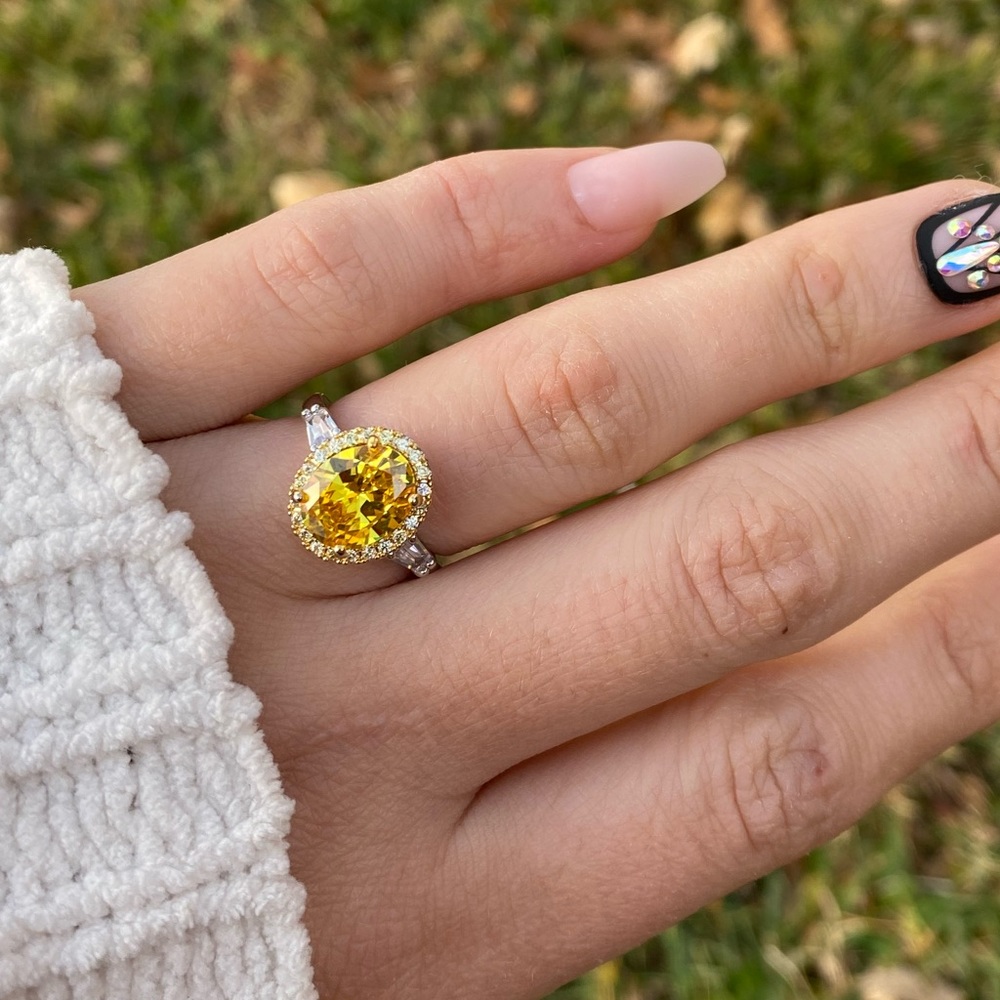 925 sterling silver citrine ring - Picture 2 of 12
